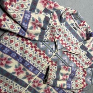 Y2k 2000s Aztec Sweater Womens Medium Synchilla AOP Colorful fleece